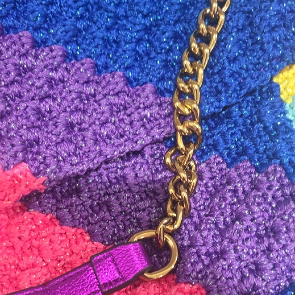 Kurt Geiger Multicolor Crochet Chain-Handle Shoulder Bag - Picture 7 of 8